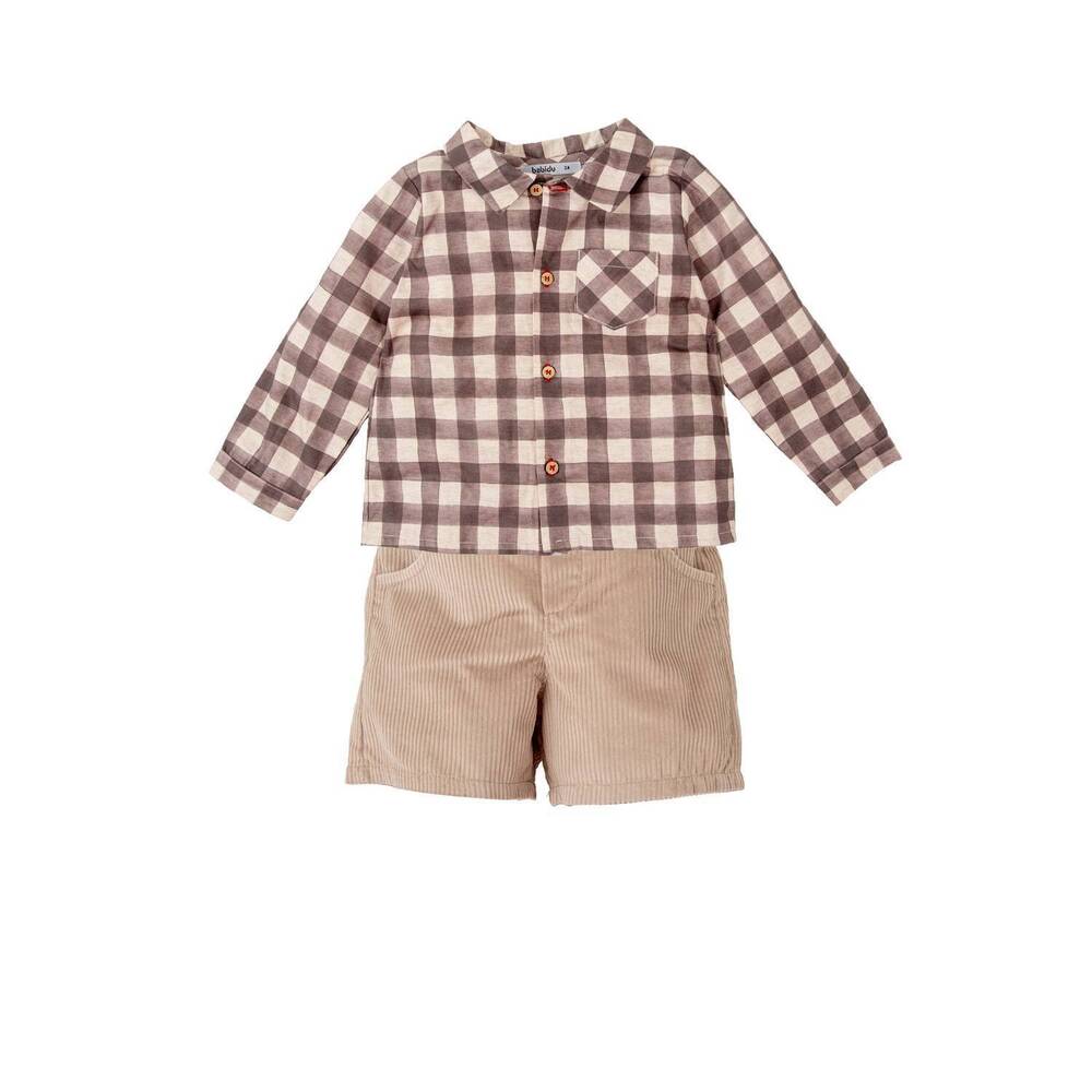 NEW BABIDU boy's alamo shorts set in brown